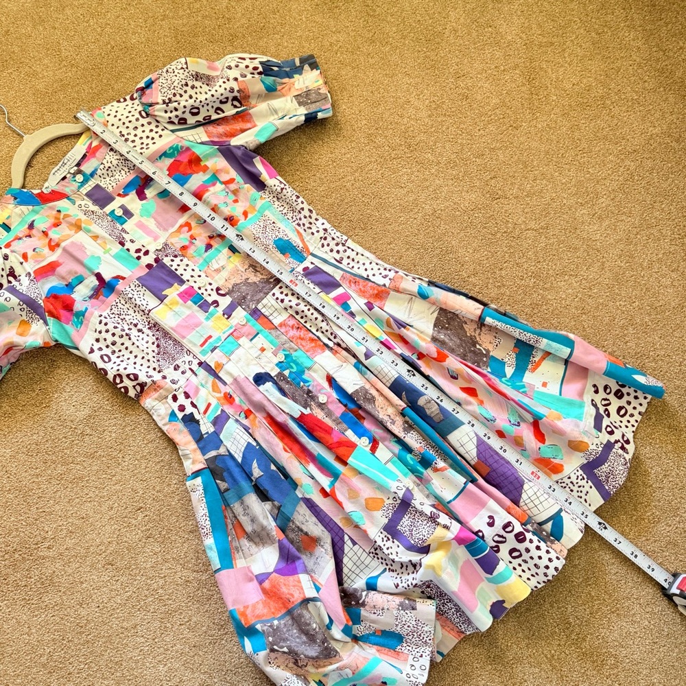 HUNTER BELL Multicolor Abstract Patchwork Mini Dr… - image 8